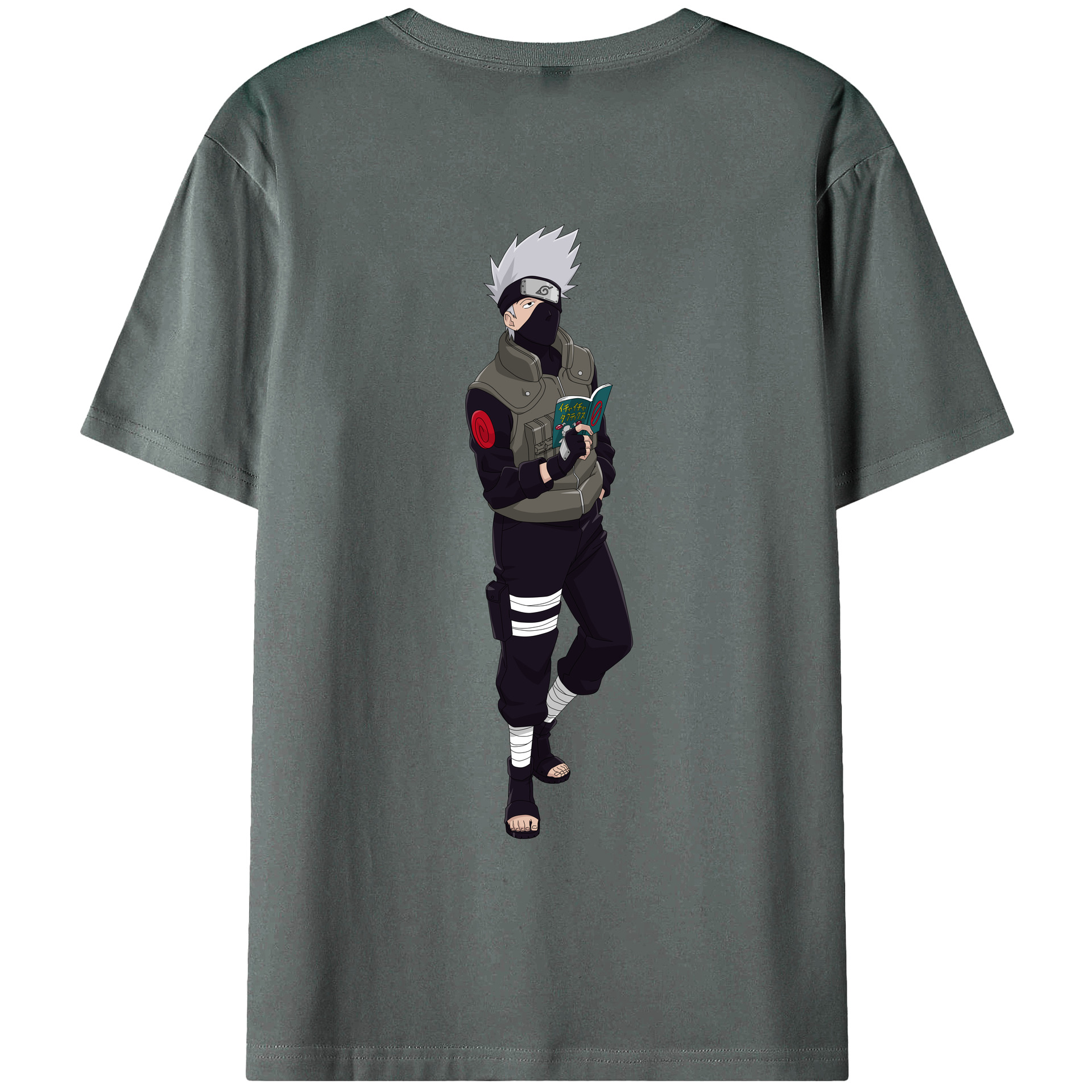 （画像用） NARUTO -ナルト- はたけ カカシ Hatake Kakashi 綿100％ メンズ半袖Tシャツ（バックプリント） 通気性
